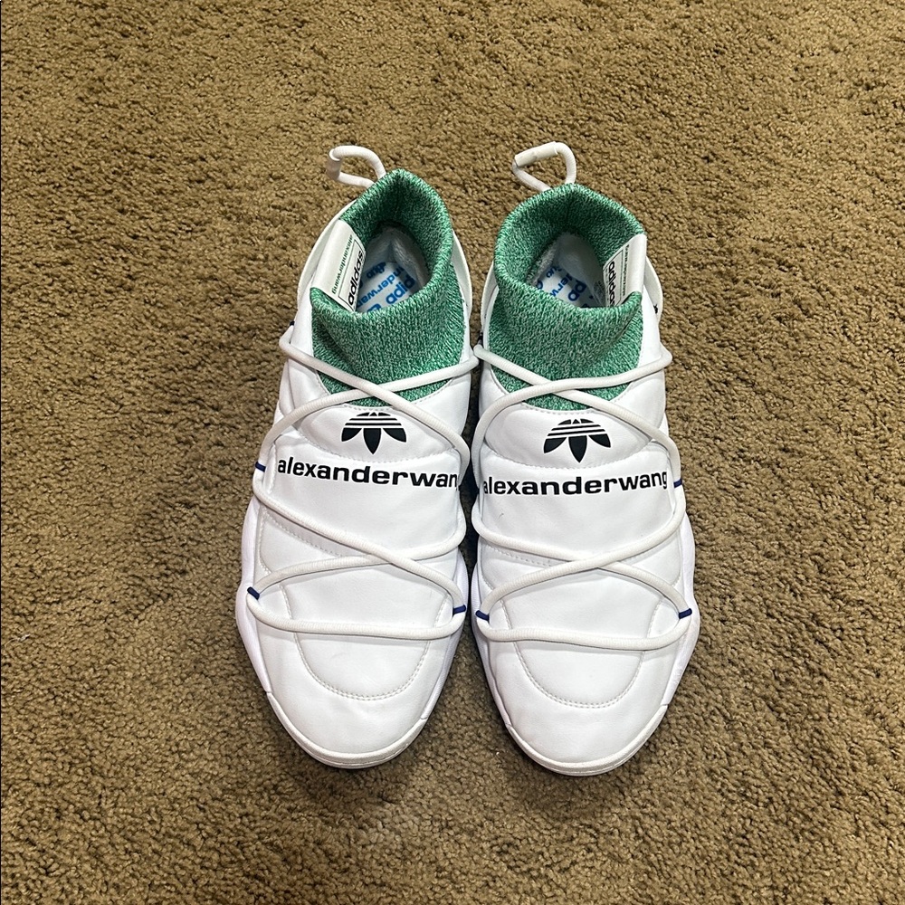 Alexander Wang White Sneakers with Green Accents